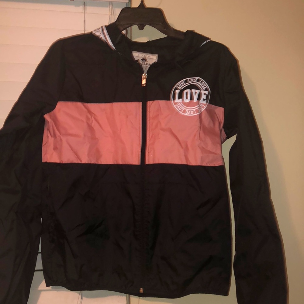 Black and Pink Windbreaker